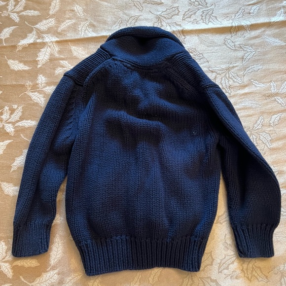 Baby Gap Boys Button up Navy Blue Cotton Sweater - Picture 2 of 4